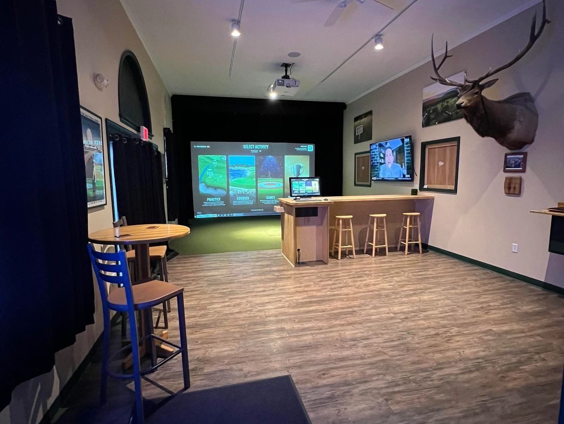 Simulator section of golf course facility